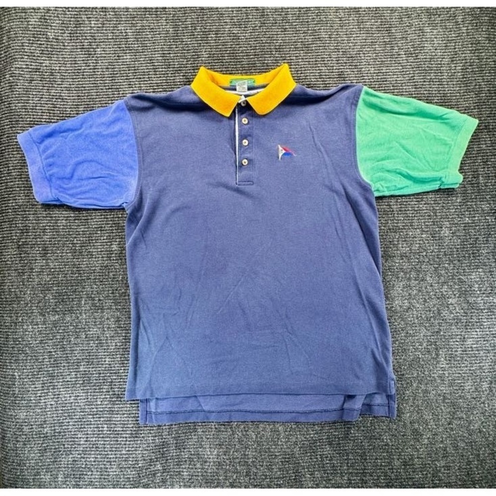 Outer Banks Polo Shirt Mens XL Blue Cotton High Low Hem Performance Golf Tennis
